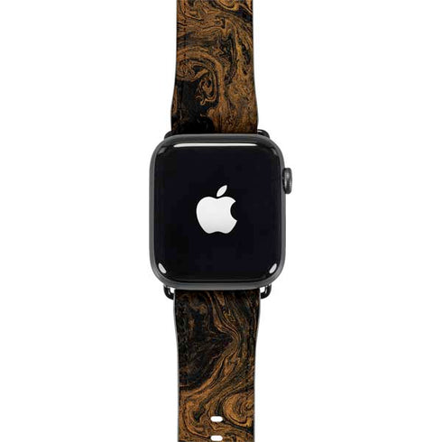 Gold and Black Marble Apple Watch Band 42-44mm