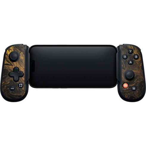Gold and Black Marble Backbone One for iPhone Game Controller Skin