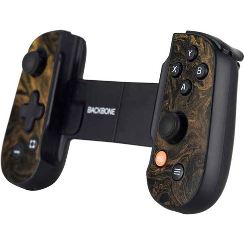 Gold and Black Marble Backbone One for iPhone Game Controller Skin