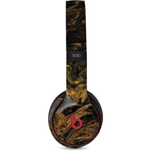 Gold and Black Marble Beats Solo 2 Wireless Skin