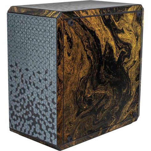 Gold and Black Marble Cooler Master MasterBox Q300L Mini Tower Skin