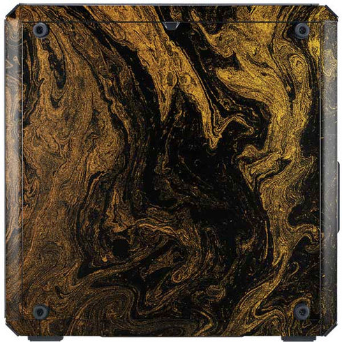 Gold and Black Marble Cooler Master MasterBox Q300L Mini Tower Skin