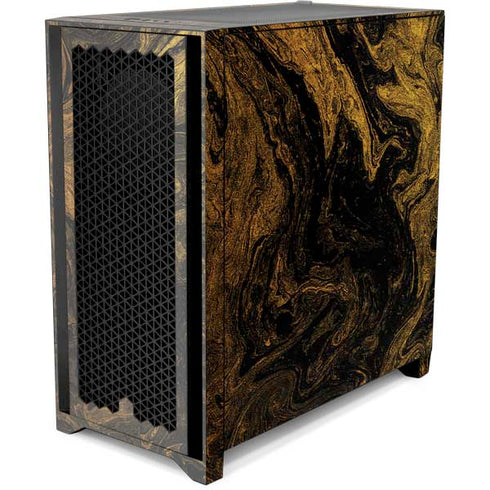Gold and Black Marble Corsair 4000D Tempered Glass Mid-Tower ATX Case Skin