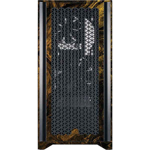 Gold and Black Marble Corsair 4000D Tempered Glass Mid-Tower ATX Case Skin