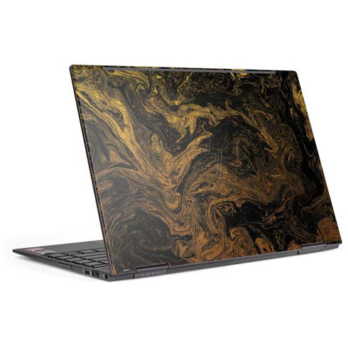 Gold and Black Marble HP Envy Skin