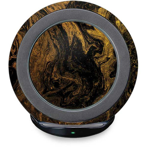 Gold and Black Marble Fast Charge Wireless Charging Stand Skin