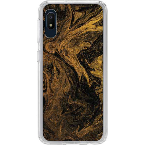 Gold and Black Marble Galaxy A10e Clear Case