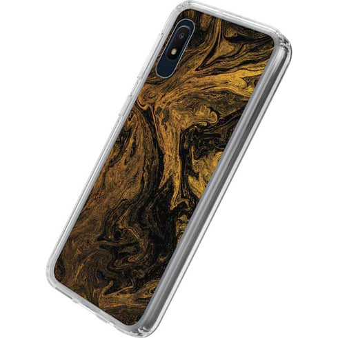 Gold and Black Marble Galaxy A10e Clear Case