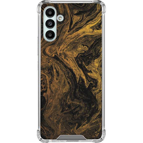 Gold and Black Marble Galaxy A13 5G Clear Case