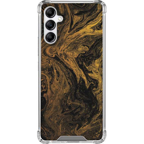 Gold and Black Marble Galaxy A14 5G Clear Case
