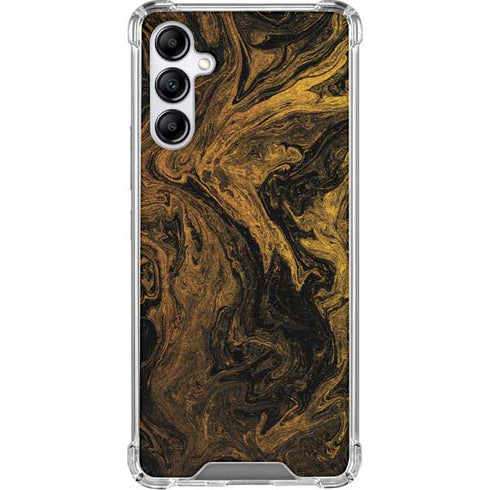 Gold and Black Marble Galaxy A15 5G Clear Case