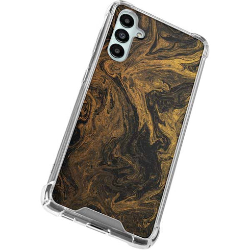 Gold and Black Marble Galaxy A15 5G Clear Case
