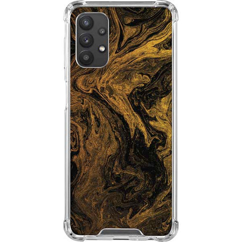Gold and Black Marble Galaxy A32 5G Clear Case