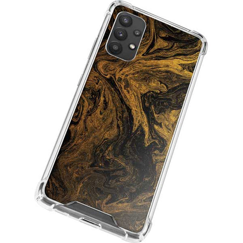 Gold and Black Marble Galaxy A32 5G Clear Case