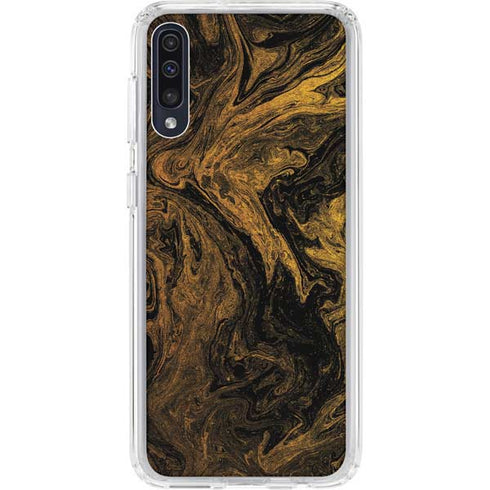 Gold and Black Marble Galaxy A50 Clear Case