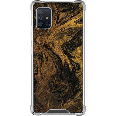 Gold and Black Marble Galaxy A51 5G Clear Case