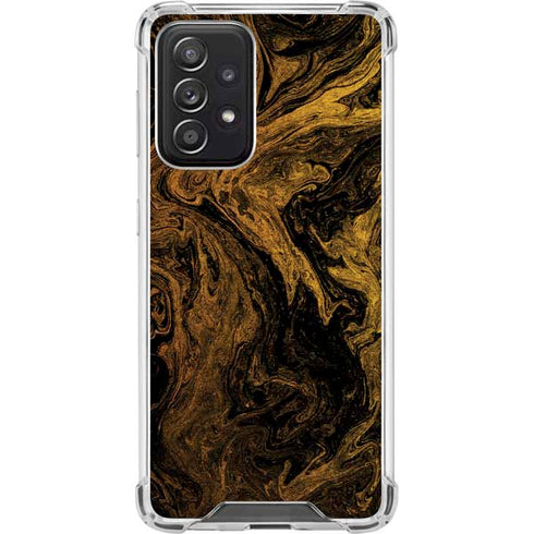 Gold and Black Marble Galaxy A52 5G Clear Case