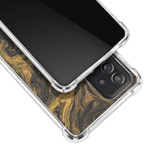 Gold and Black Marble Galaxy A52 5G Clear Case