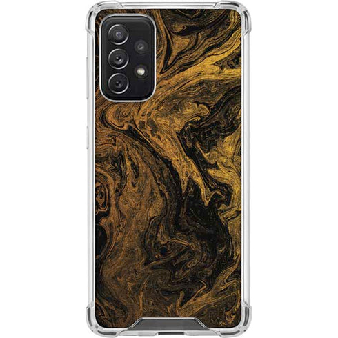 Gold and Black Marble Galaxy A72 5G Clear Case