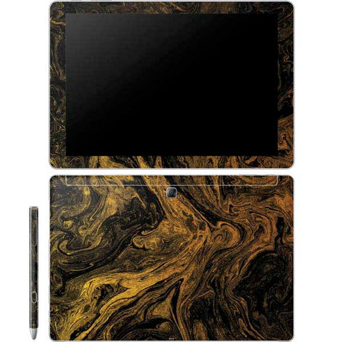 Gold and Black Marble Galaxy Book 12in Skin