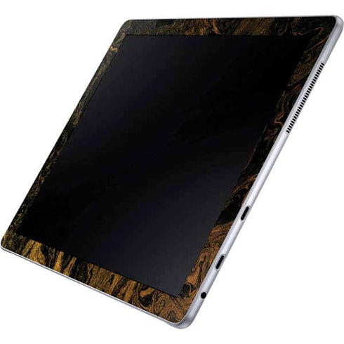 Gold and Black Marble Galaxy Book 12in Skin