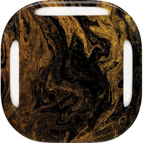 Gold and Black Marble Galaxy Buds Live Skin