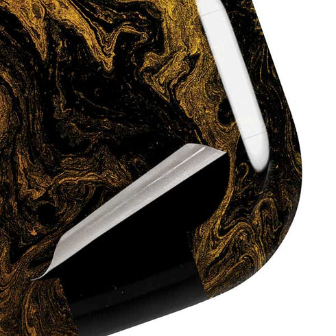 Gold and Black Marble Galaxy Buds Pro Skin