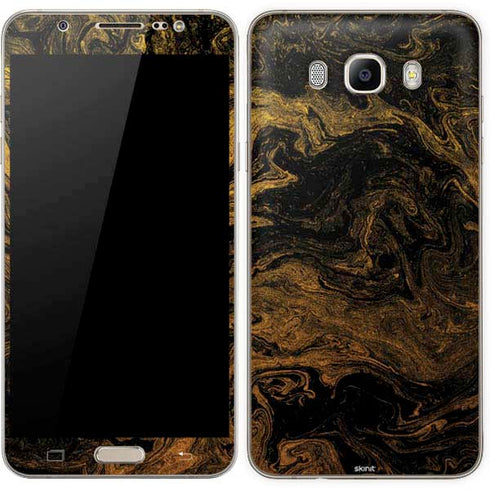 Gold and Black Marble Galaxy J7 Skin