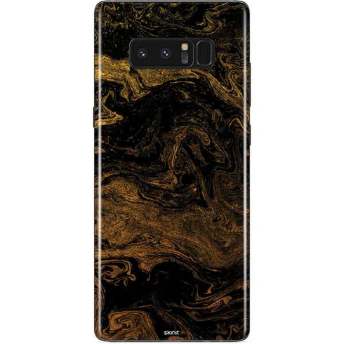 Gold and Black Marble Galaxy Note 8 Skin