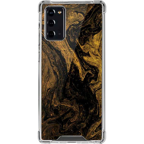 Gold and Black Marble Galaxy Note20 5G Clear Case