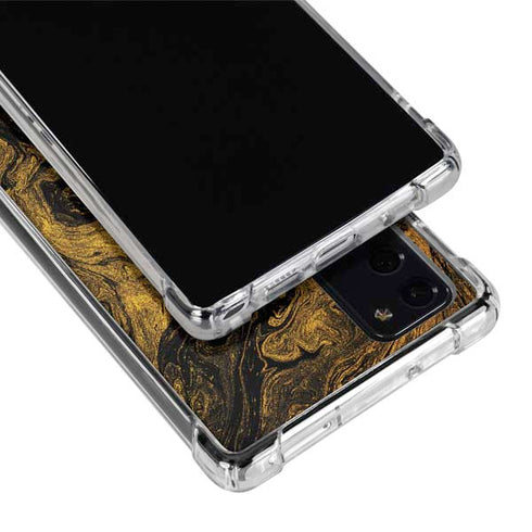 Gold and Black Marble Galaxy Note20 5G Clear Case