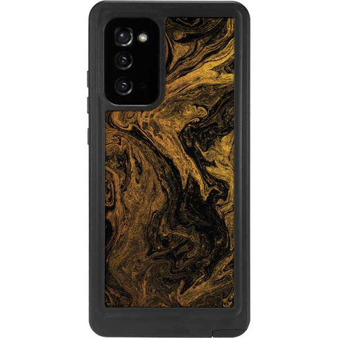 Gold and Black Marble Galaxy Note20 5G Waterproof Case