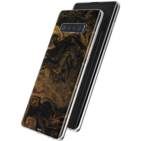 Gold and Black Marble Galaxy S10 Plus Skin