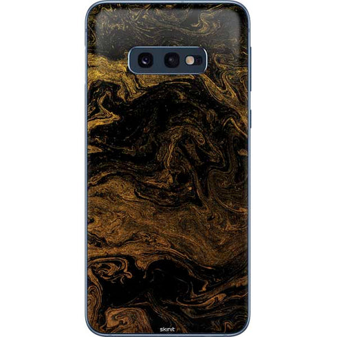 Gold and Black Marble Galaxy S10e Skin