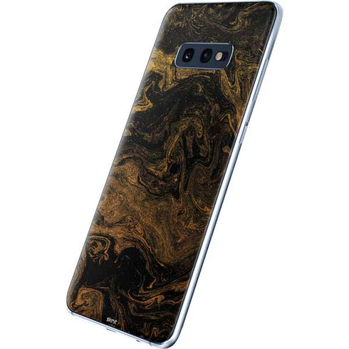 Gold and Black Marble Galaxy S10e Skin
