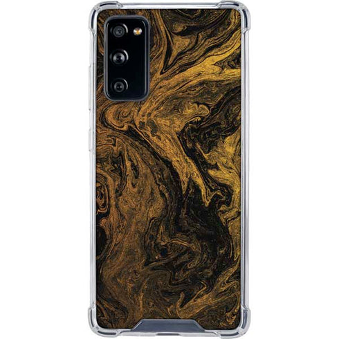 Gold and Black Marble Galaxy S20 FE Clear Case