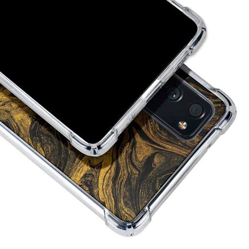 Gold and Black Marble Galaxy S20 FE Clear Case