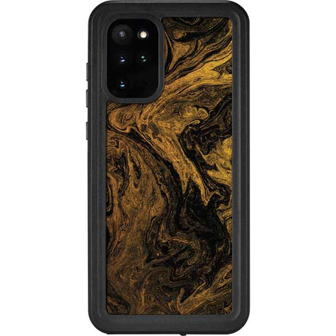 Gold and Black Marble Galaxy S20 Plus Waterproof Case