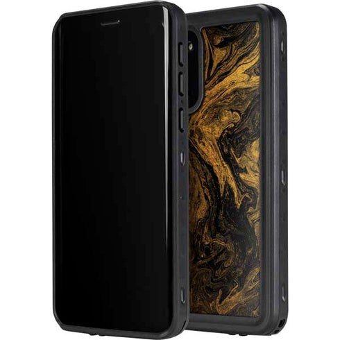 Gold and Black Marble Galaxy S20 Plus Waterproof Case