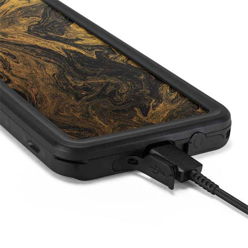 Gold and Black Marble Galaxy S20 Plus Waterproof Case