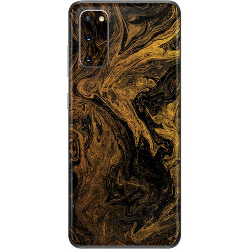 Gold and Black Marble Galaxy S20 Skin