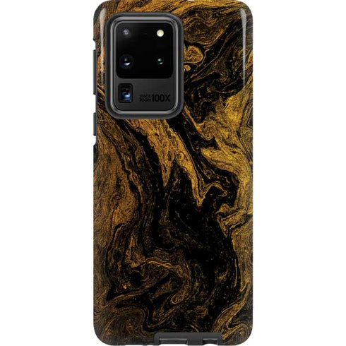 Gold and Black Marble Galaxy S20 Ultra 5G Pro Case