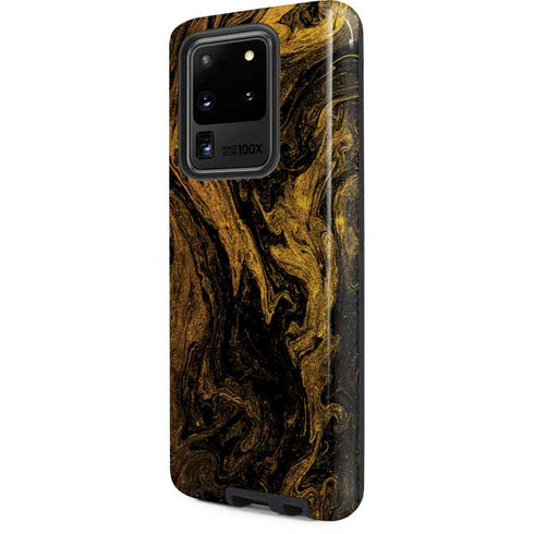 Gold and Black Marble Galaxy S20 Ultra 5G Pro Case