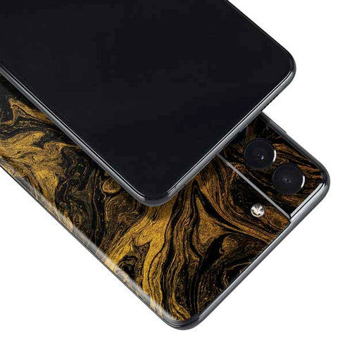 Gold and Black Marble Galaxy S21 5G Skin