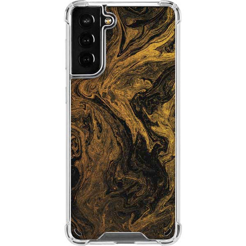 Gold and Black Marble Galaxy S21 Plus 5G Clear Case