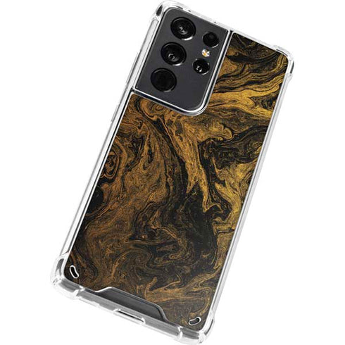 Gold and Black Marble Galaxy S21 Ultra 5G Clear Case