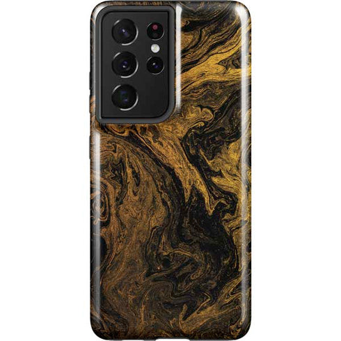 Gold and Black Marble Galaxy S21 Ultra 5G Pro Case