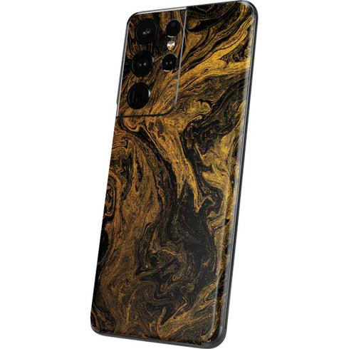 Gold and Black Marble Galaxy S21 Ultra 5G Skin