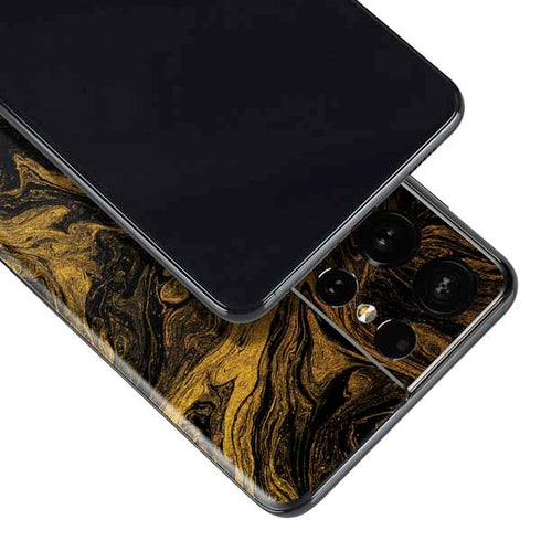 Gold and Black Marble Galaxy S21 Ultra 5G Skin