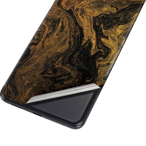 Gold and Black Marble Galaxy S21 Ultra 5G Skin